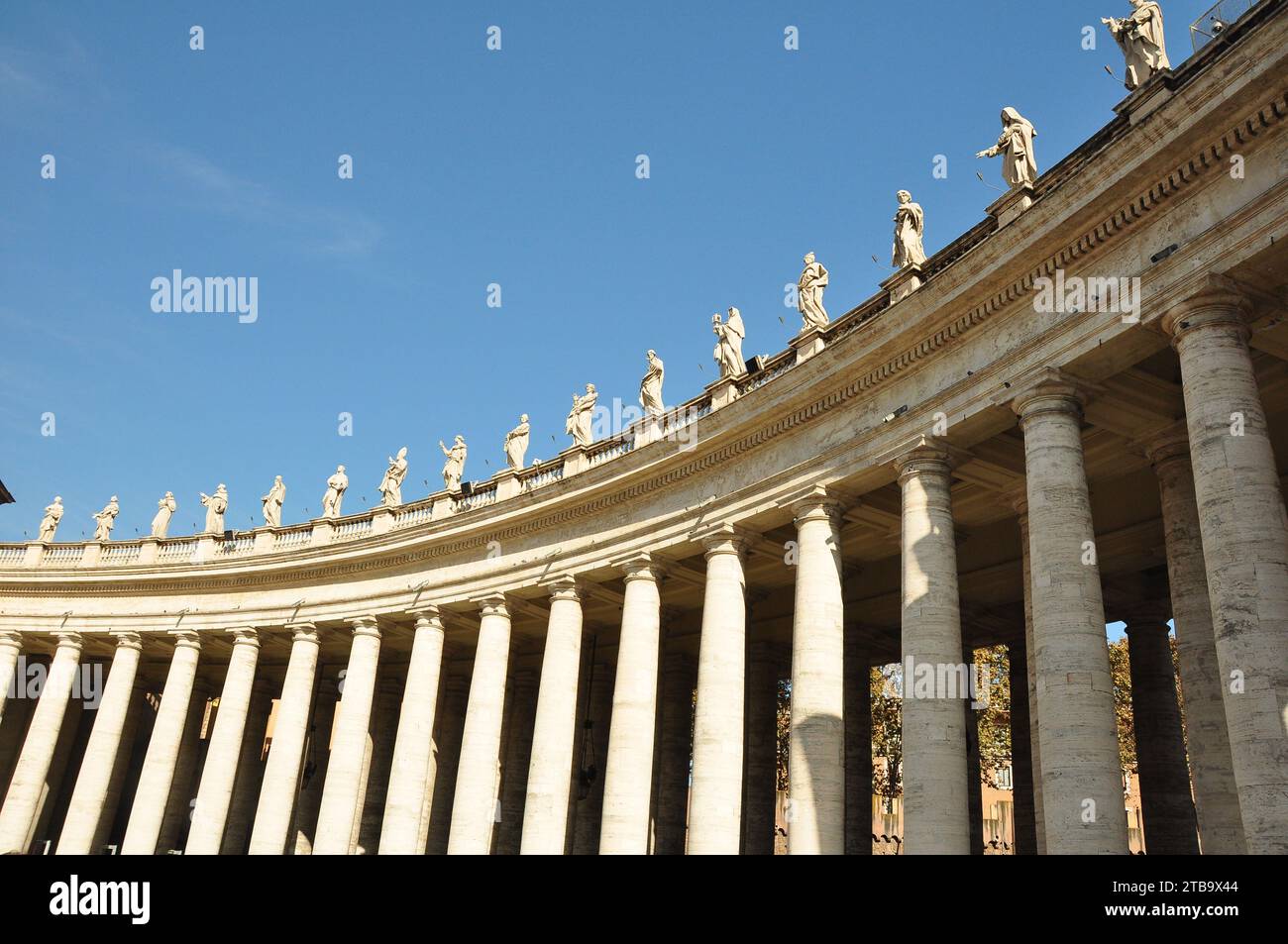 Bernini's colonnades and statues, Vatican, Rome Italy Stock Photo