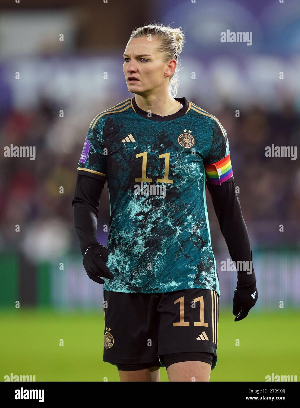 Germany's Alexandra Popp during the UEFA Women's Nations League Group A3 match at Swansea.com Stadium, Wales. Picture date: Tuesday December 5, 2023. Stock Photo