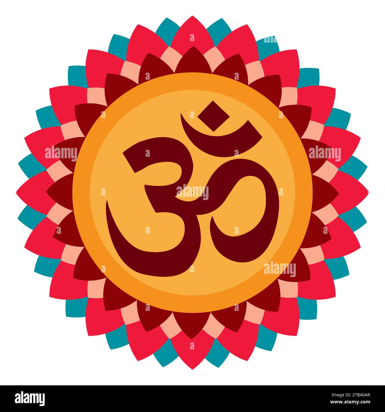 Hindu om aum symbol in Sanskrit Language Stock Vector