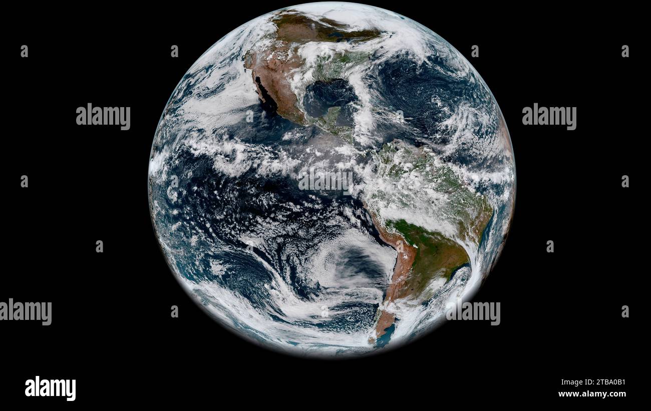 Satellite view of the western hemisphere on planet Earth. Stock Photo