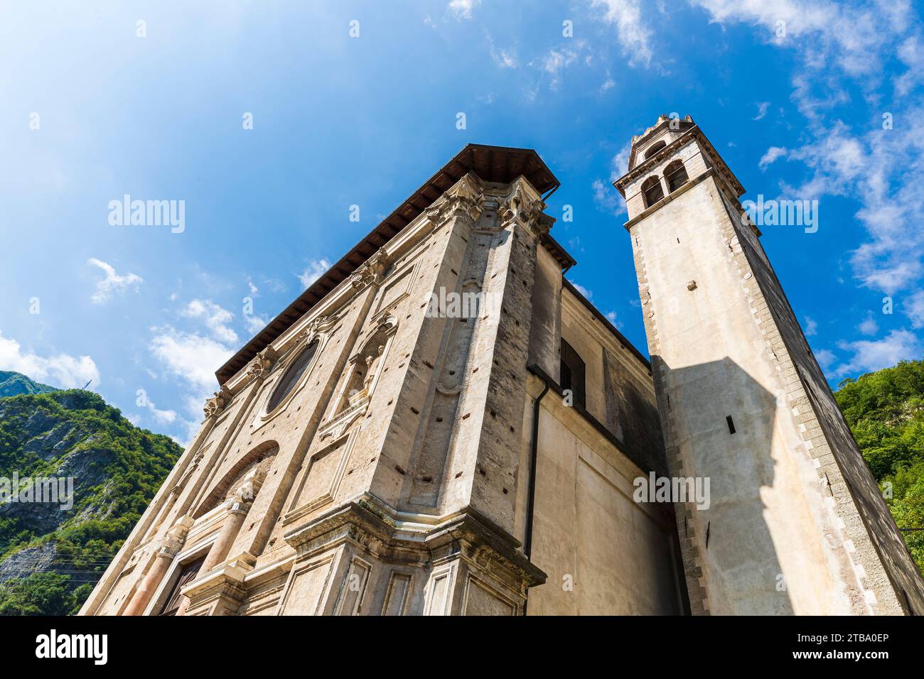 Italy Veneto Brenta Valley  Valstagna  Church of Sant'Antonio Abate (18th century) Stock Photo
