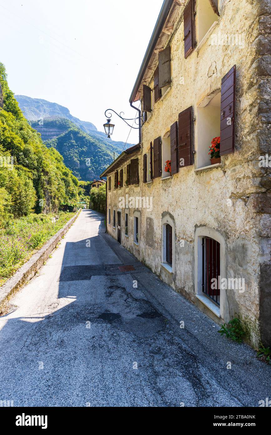Italy Veneto Brenta Valley  - Valstagna - Via Val Frenzela Stock Photo
