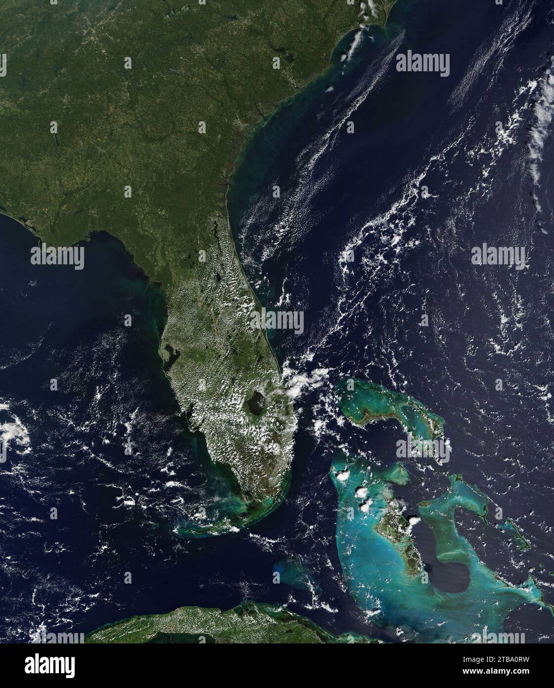 September 22, 2022 - Satellite view of Florida and the Gulf of Mexico. Stock Photo