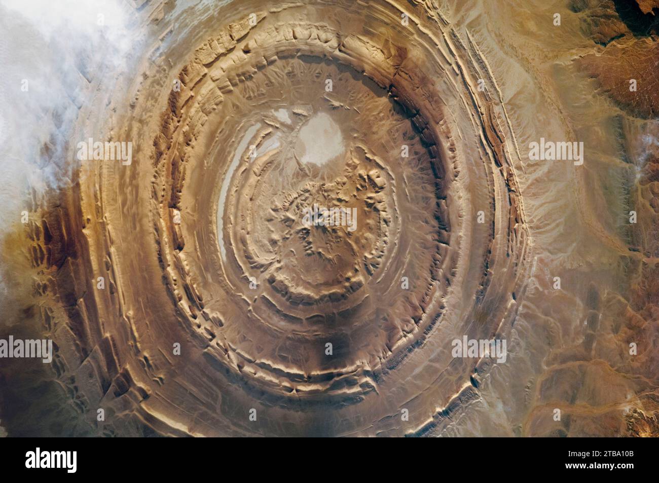 December 17, 2017 - View from space of the Richat Structure of Mauritania. Stock Photo