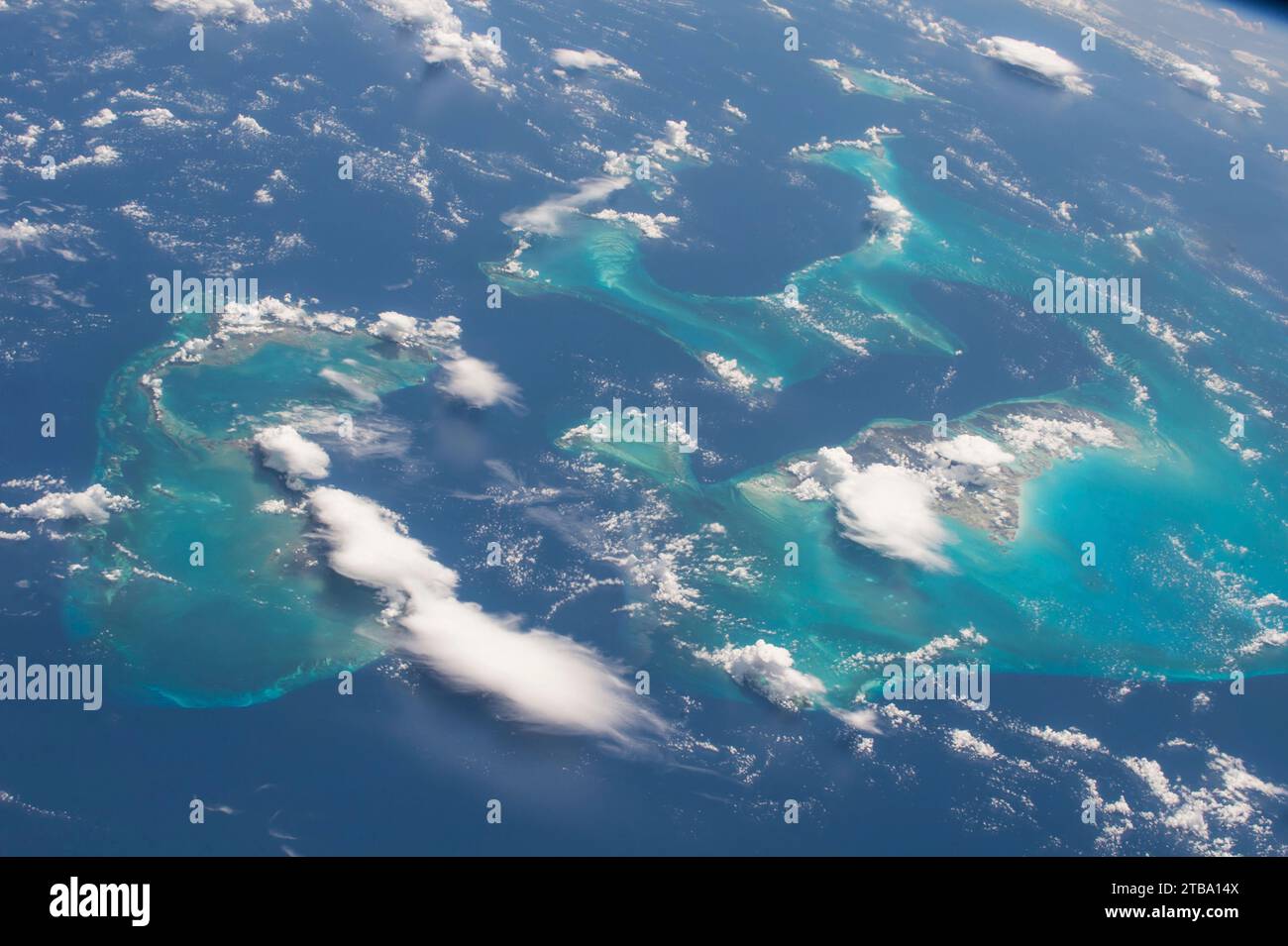 View from space of the Bahamas. Stock Photo