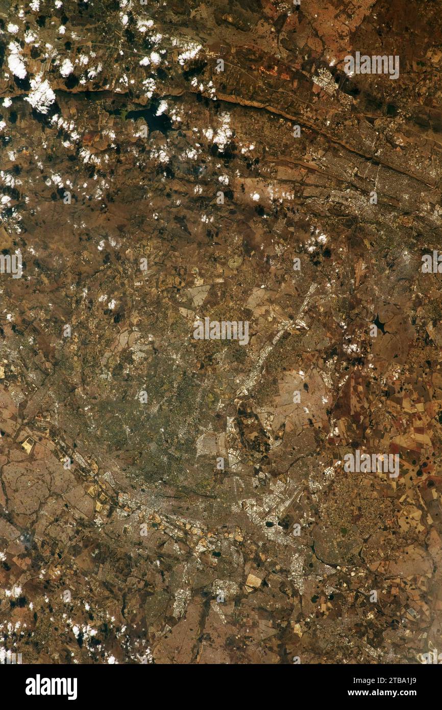 View from space of South Africa's industrial and mining heartland. Stock Photo