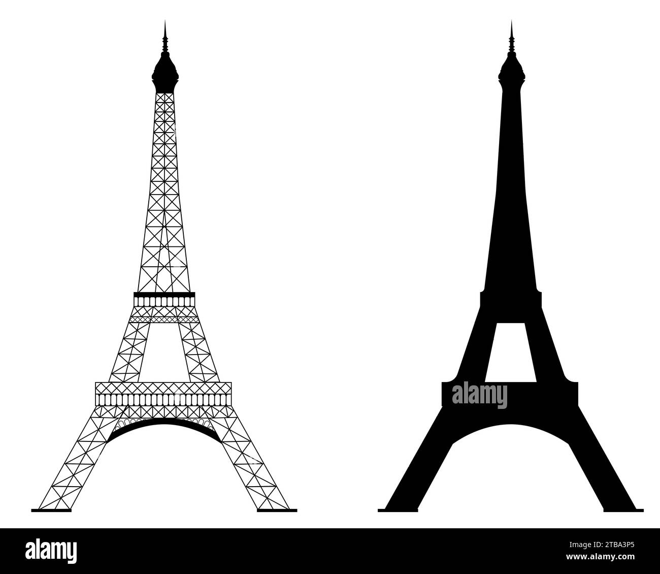 Eiffel tower vector illustration on the white background Stock Vector