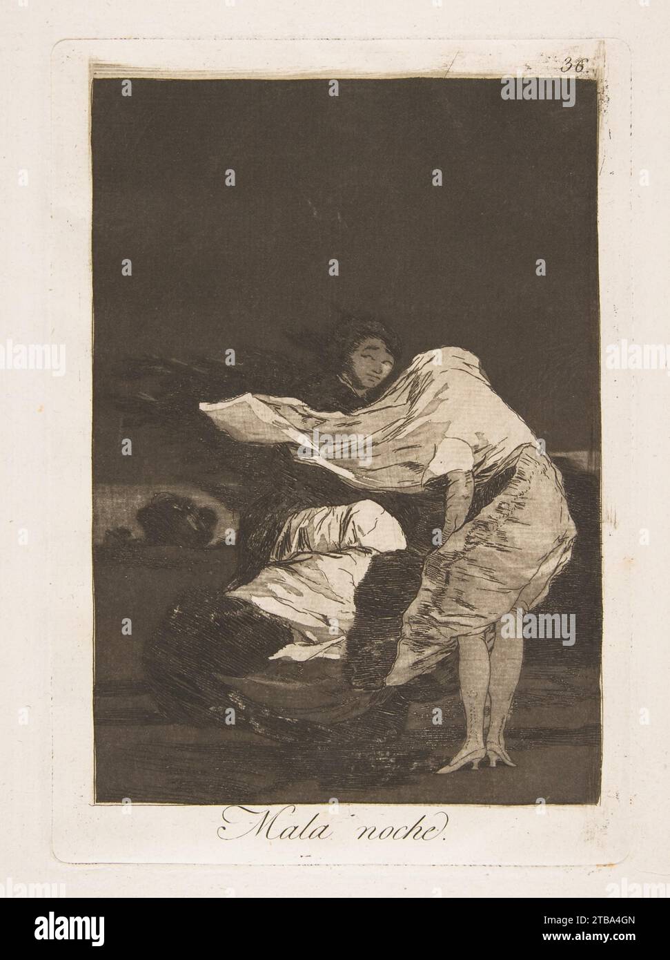 Plate 36 from 'Los Caprichos': A bad night (Mala noche) 1918 by Goya (Francisco de Goya y Lucientes) Stock Photo