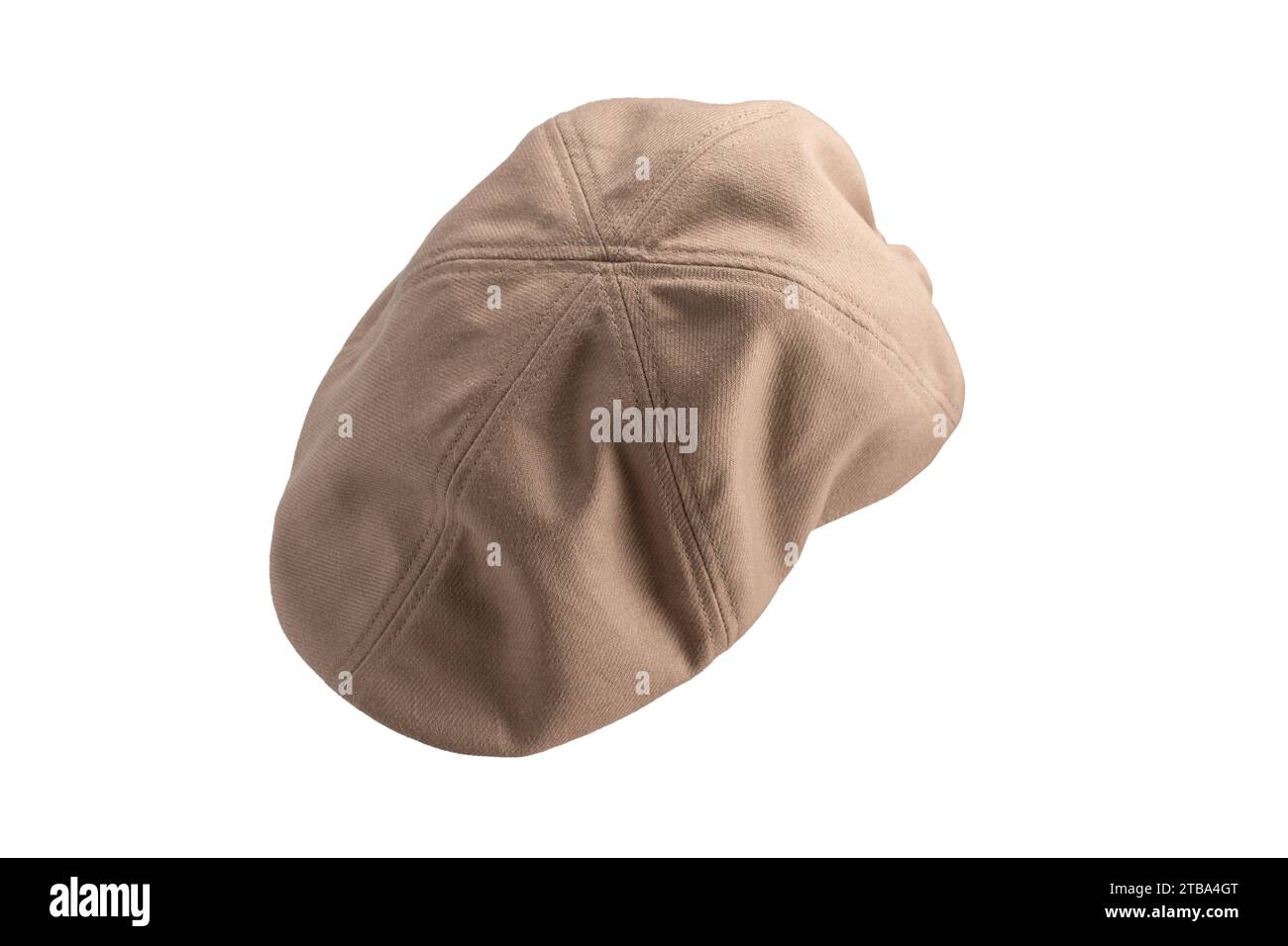 Light brown ascot cap isolated on a white background. Stock Photo