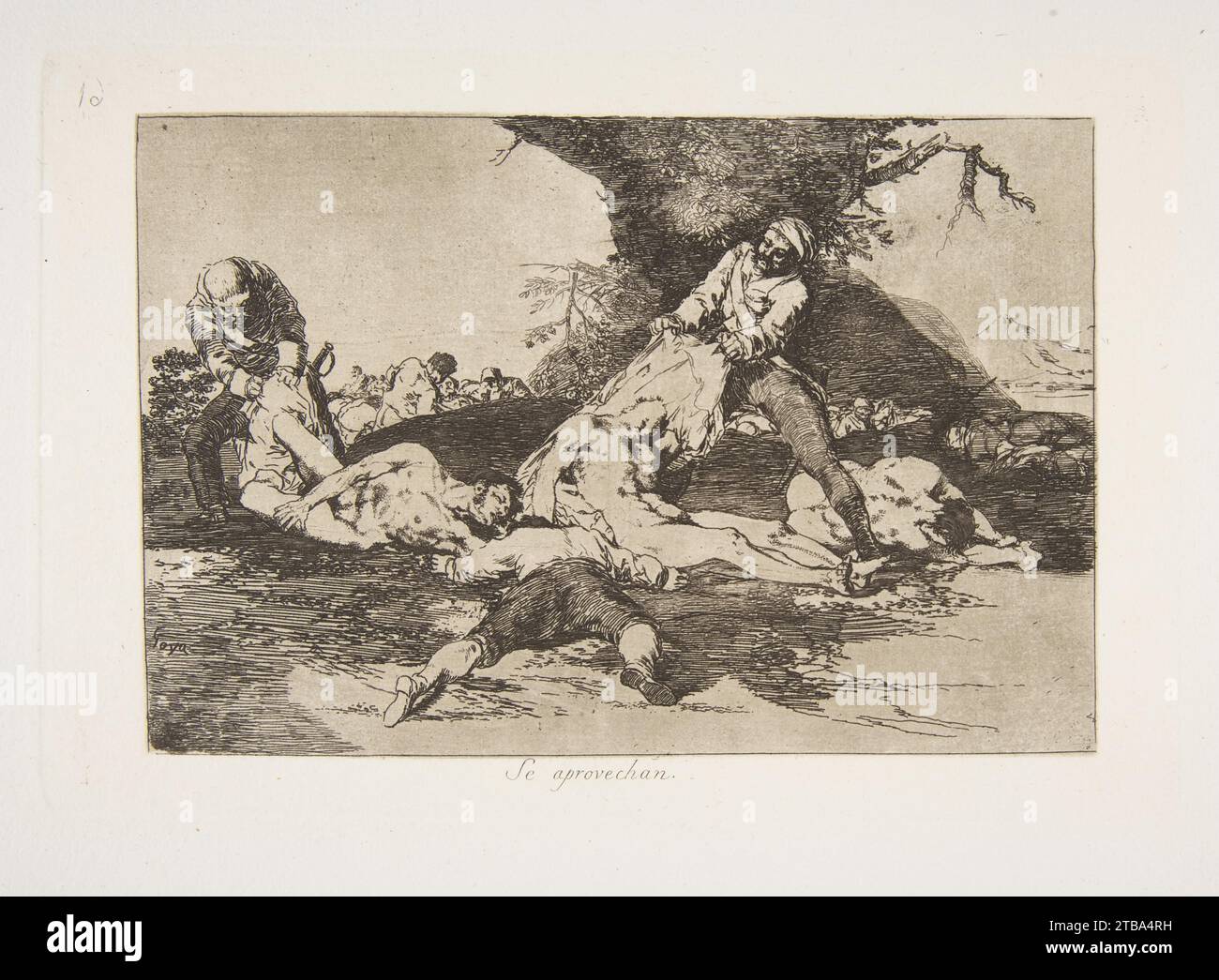 Plate 16 from 'The Disasters of War' (Los Desastres de la Guerra): 'They make use of them' (Se aprovechan) 1922 by Goya (Francisco de Goya y Lucientes) Stock Photo