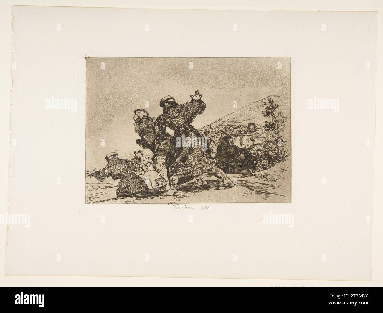 Plate 43 from 'The Disasters of War' (Los Desastres de la Guerra): 'This too' (Tambien esto) 1922 by Goya (Francisco de Goya y Lucientes) Stock Photo
