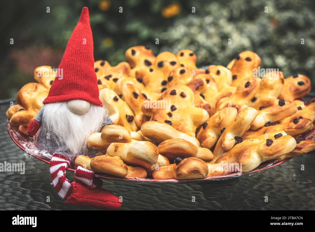 A Stutenkerl belongs to the Saint Nicholas tradition in the German-speaking countries. It is a pastry made of Stuten, sweet leavened dough, in the for Stock Photo