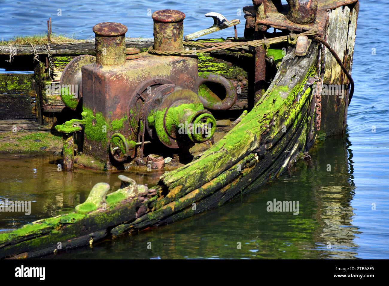 James Craig Ship Rusting Closup of the wreckage of the Mary D. Hume steam ship, shows the ...
