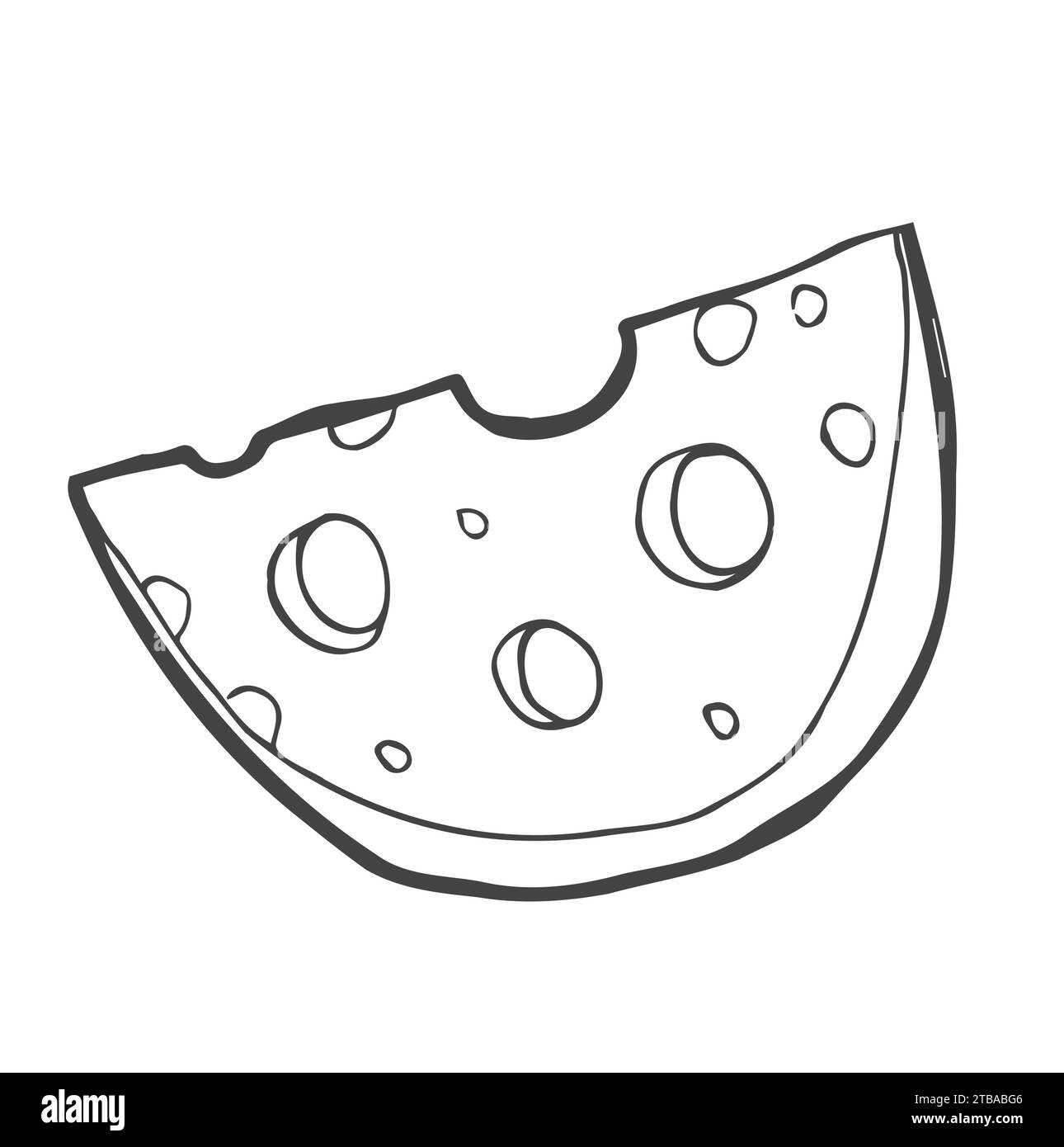 Cheese isolated on a white background, Hand drawn cheese outline vector illustration. Cheese sketch, doodle collection Stock Vector