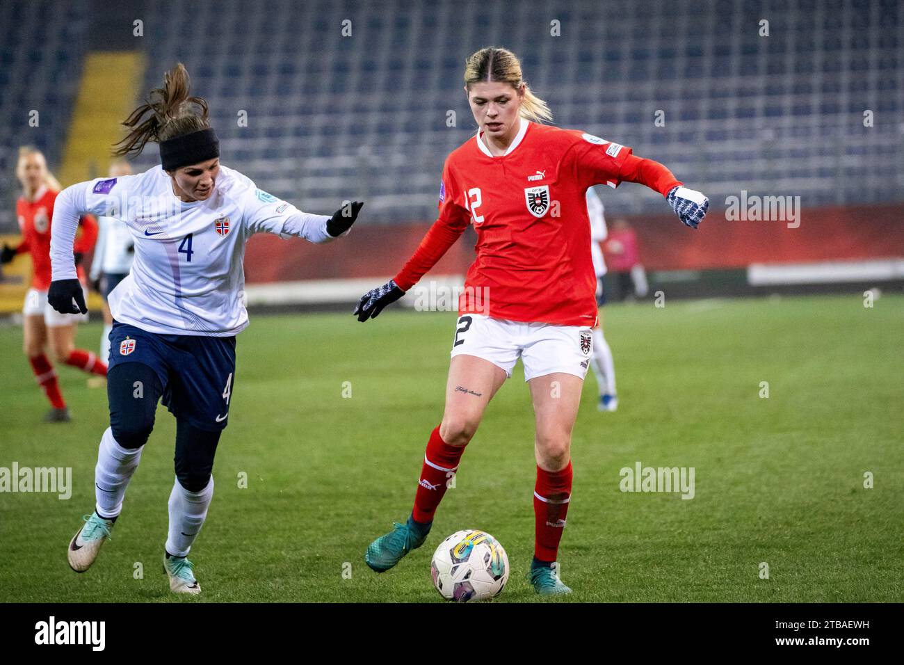St Polten, Austria. 05th Dec, 2023. CAMPBELL (AUT) at Austria - Norway UEFA Women’s Nations League 2023/2024 football match in the Niederoesterreich-/NV-Arena in St. Poelten. Credit: Andreas Stroh/Alamy Live News Stock Photo