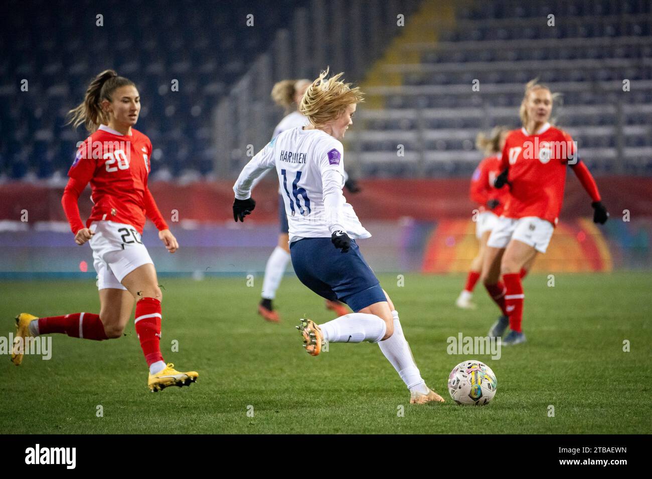St Polten, Austria. 05th Dec, 2023. HARVIKEN (NOR) at Austria - Norway UEFA Women’s Nations League 2023/2024 football match in the Niederoesterreich-/NV-Arena in St. Poelten. Credit: Andreas Stroh/Alamy Live News Stock Photo