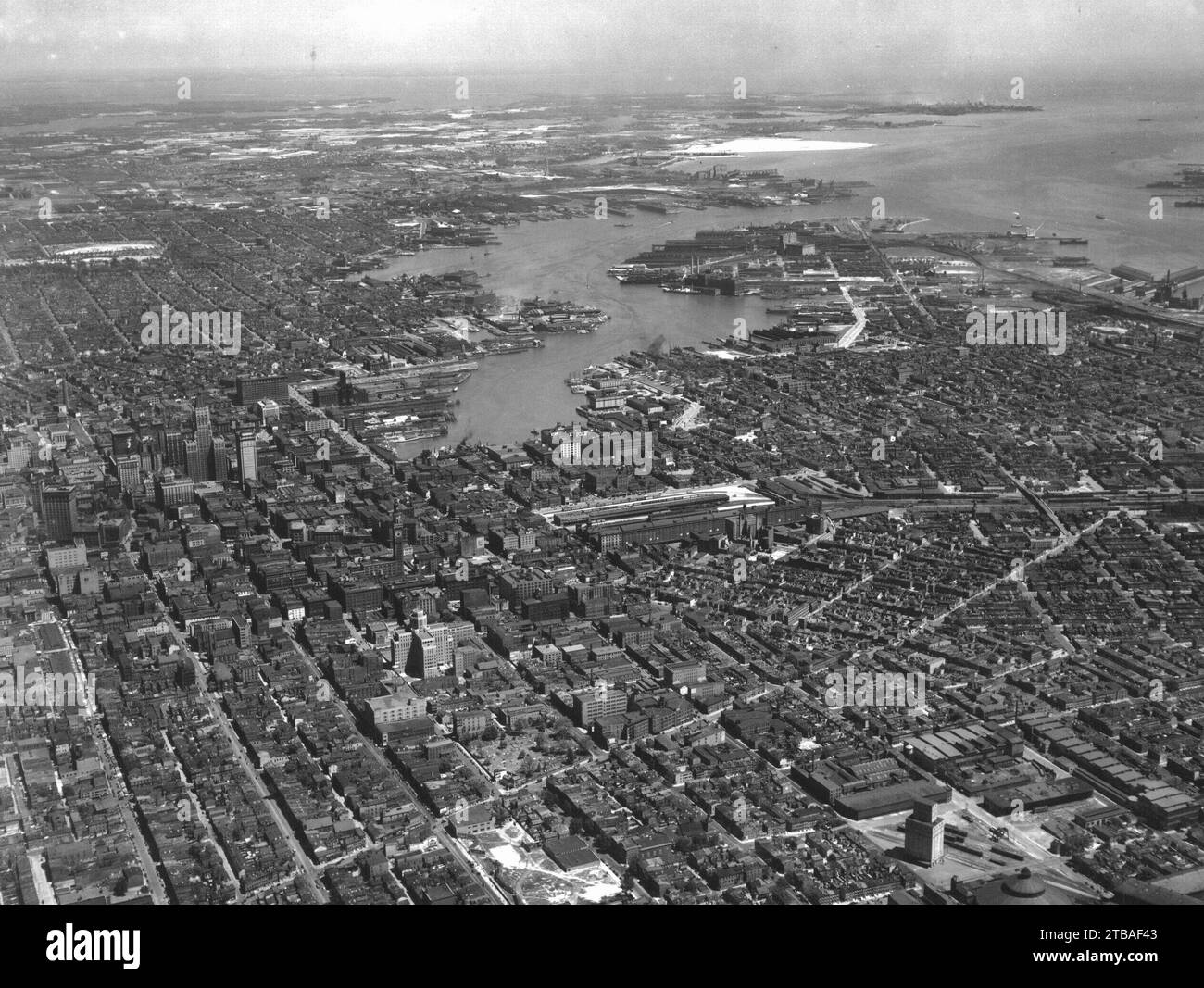 Aerial Photograph of Baltimore, Maryland June 1935 Stock Photo