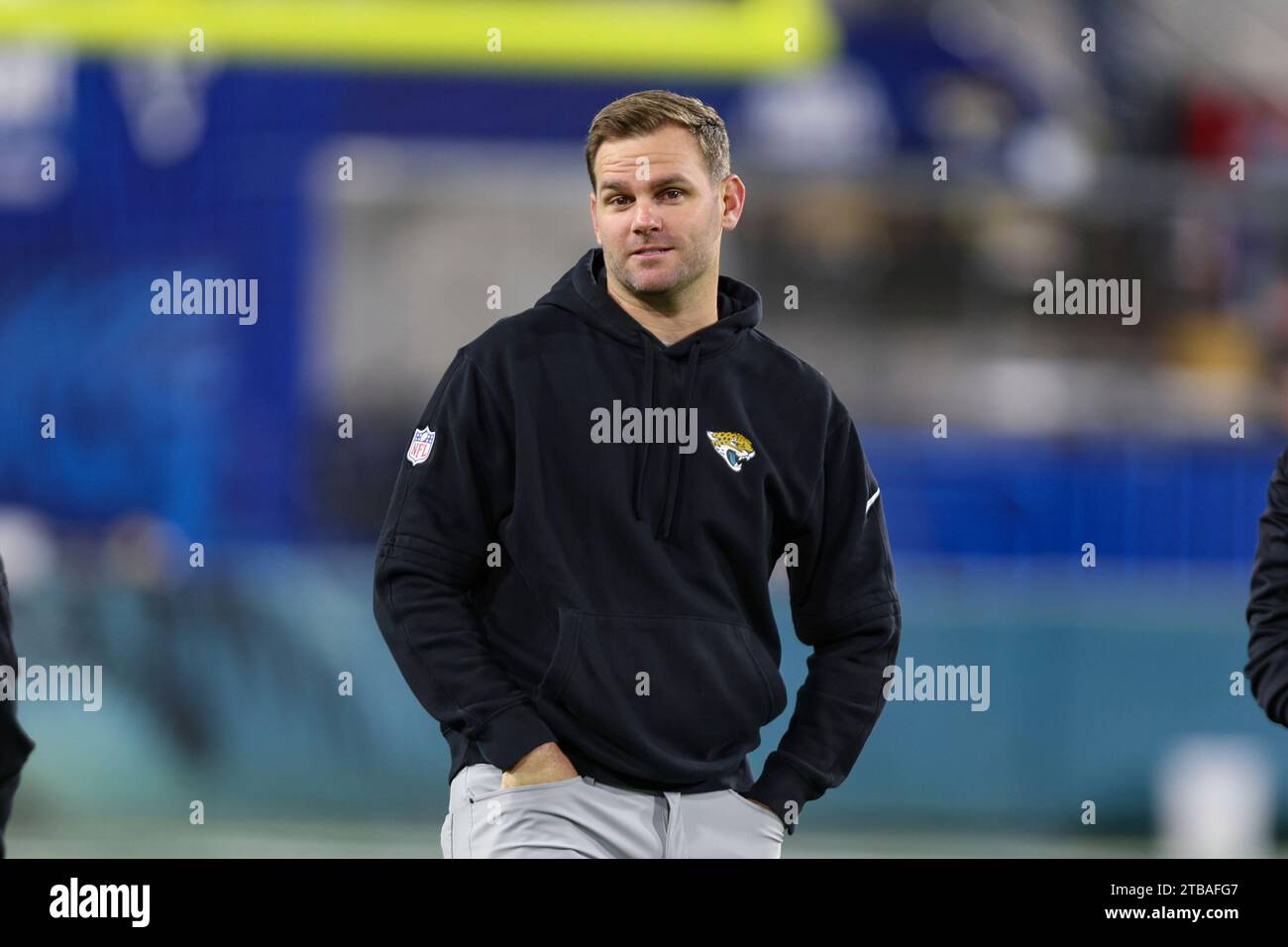 Jacksonville Jaguars offensive coordinator Press Taylor walks the field