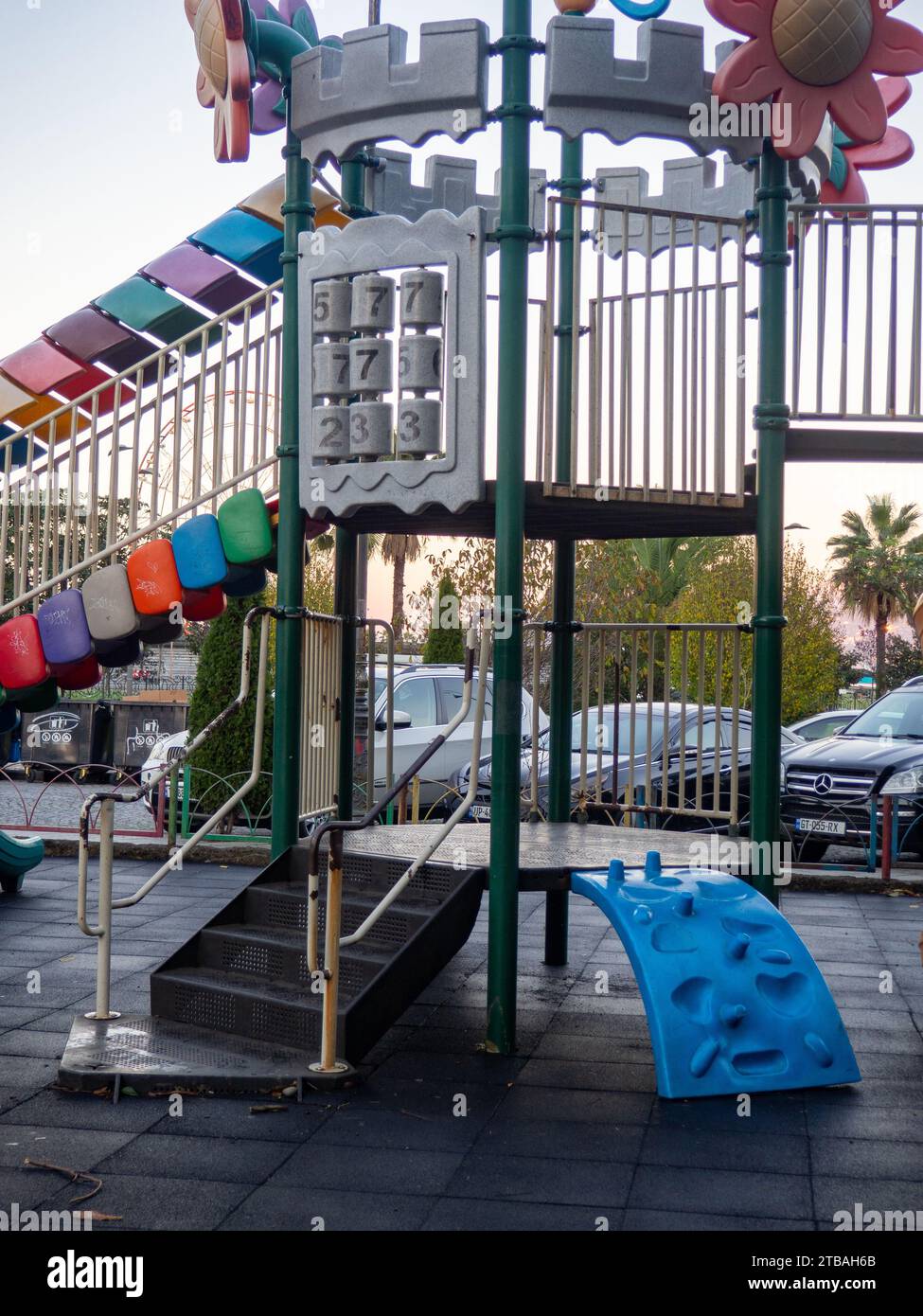 Children's playground made of plastic. Safe playground. Place to play