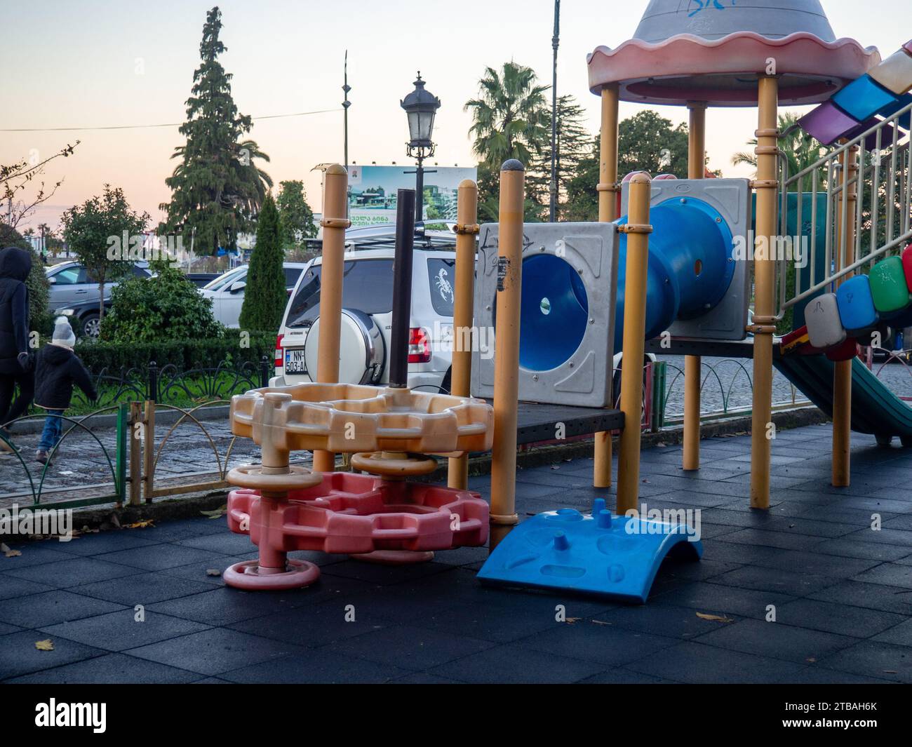 Children's playground made of plastic. Safe playground. Place to play