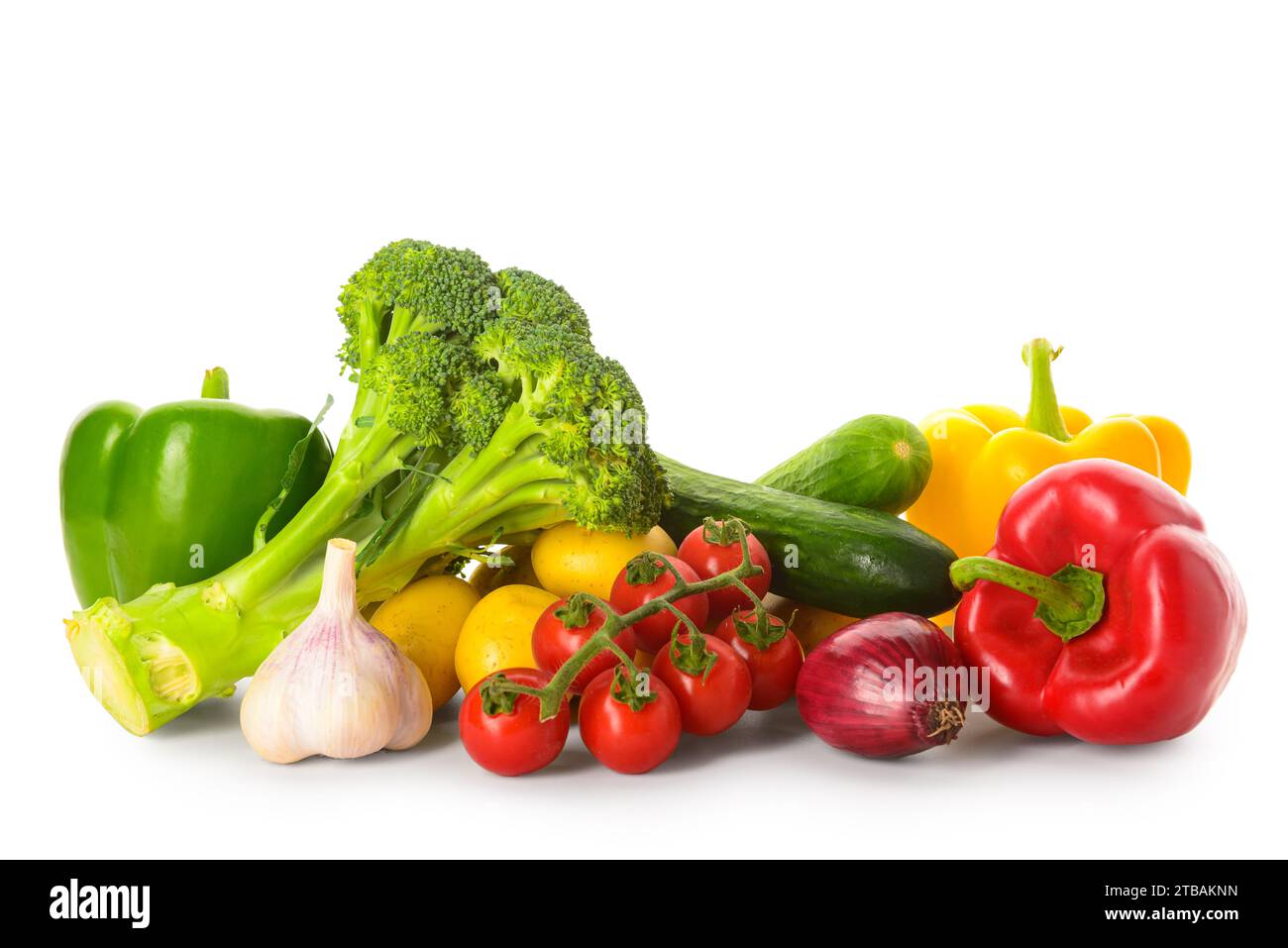 Fresh vegetables on white background Stock Photo - Alamy