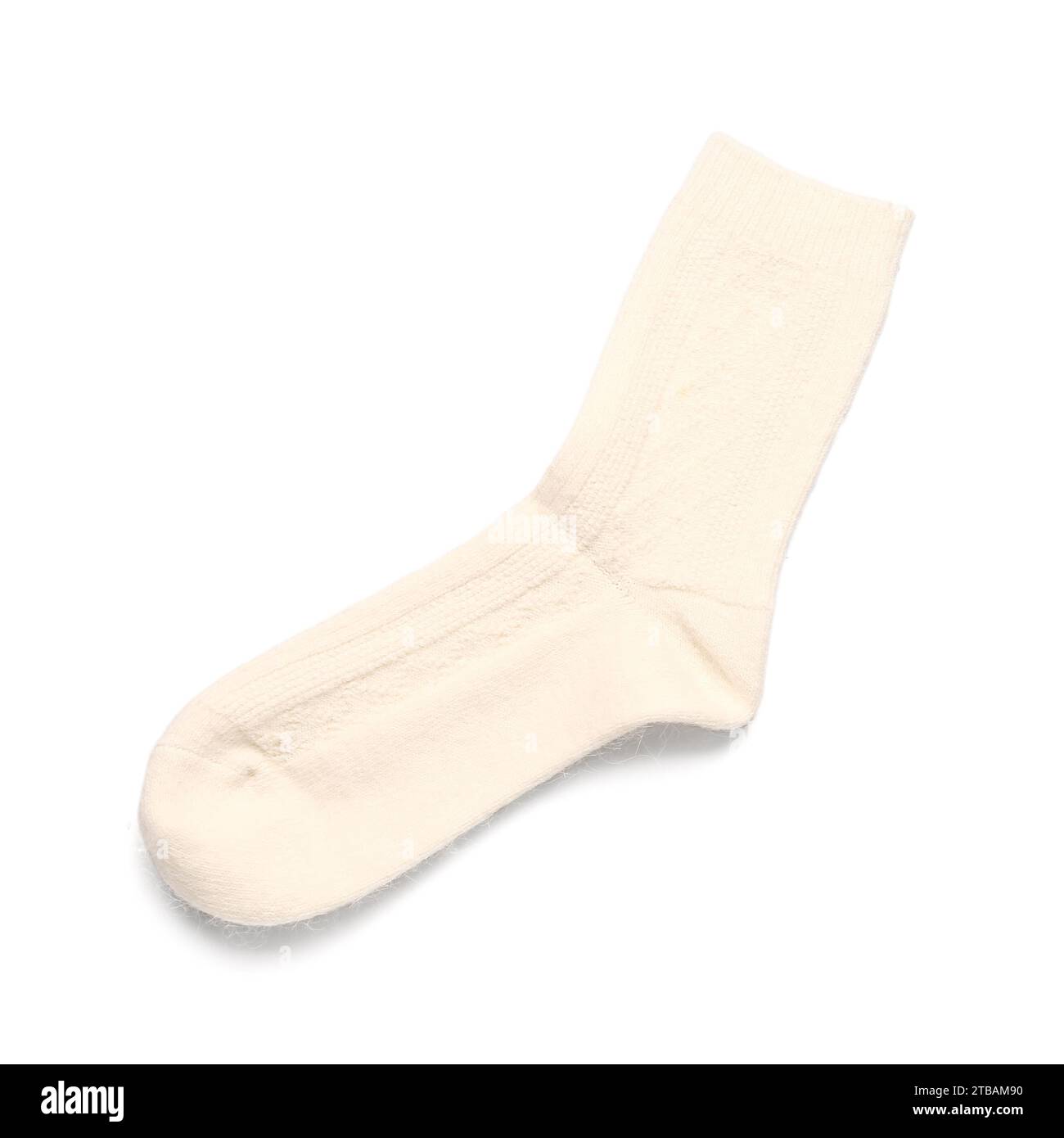 Warm sock on white background Stock Photo