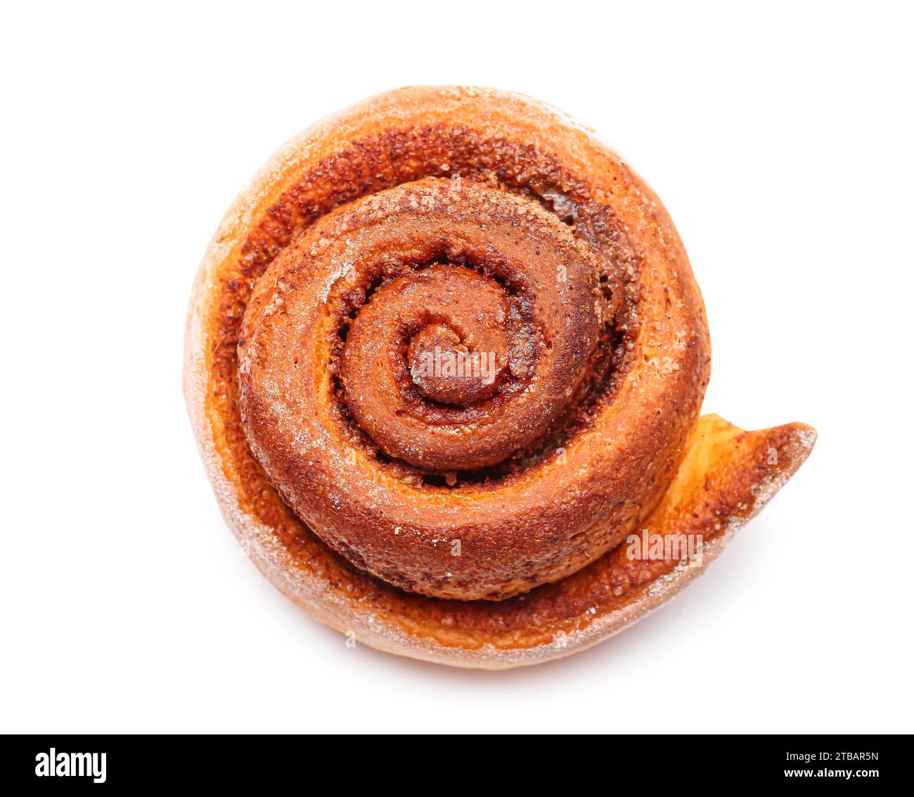 Tasty cinnamon roll on white background Stock Photo - Alamy