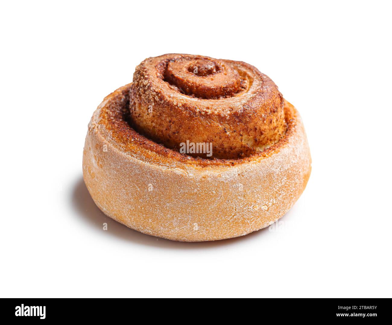 Tasty cinnamon roll on white background Stock Photo - Alamy
