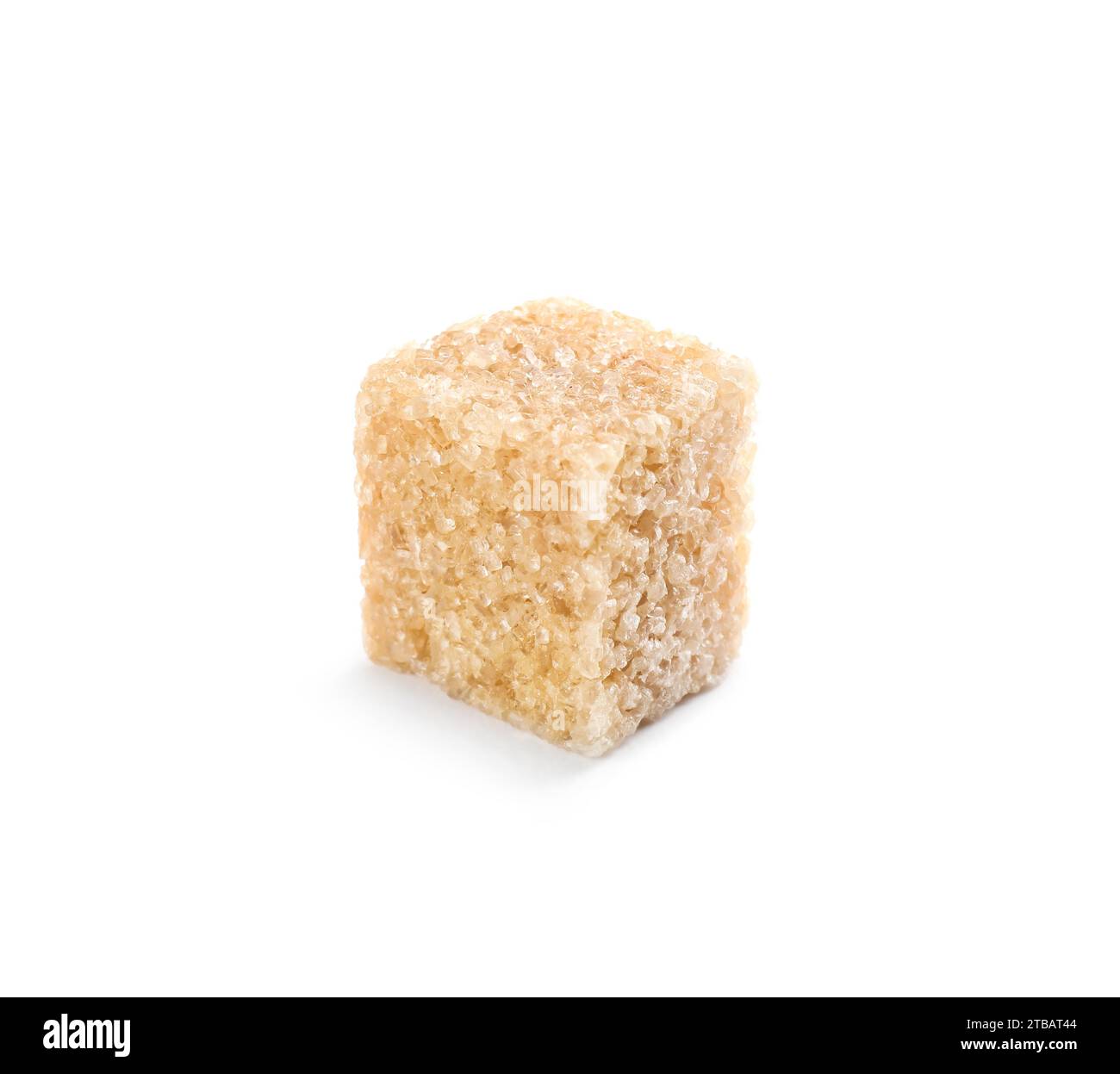 One brown sugar cube isolated on white Stock Photo Alamy
