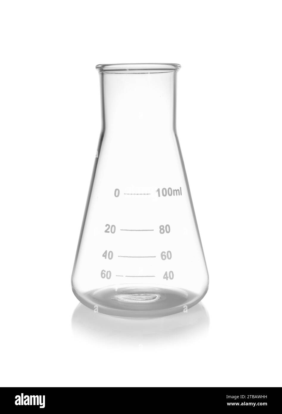 One empty laboratory flask isolated on white Stock Photo Alamy