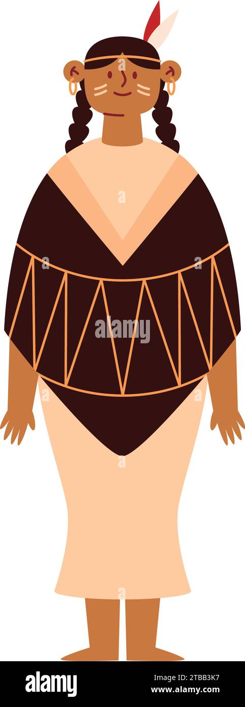 native american indian female vector isolated Stock Vector Image & Art ...