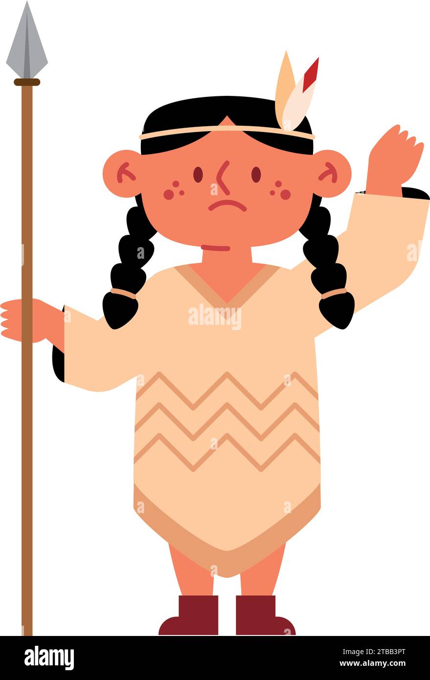 native american indian girl vector isolated Stock Vector Image & Art ...