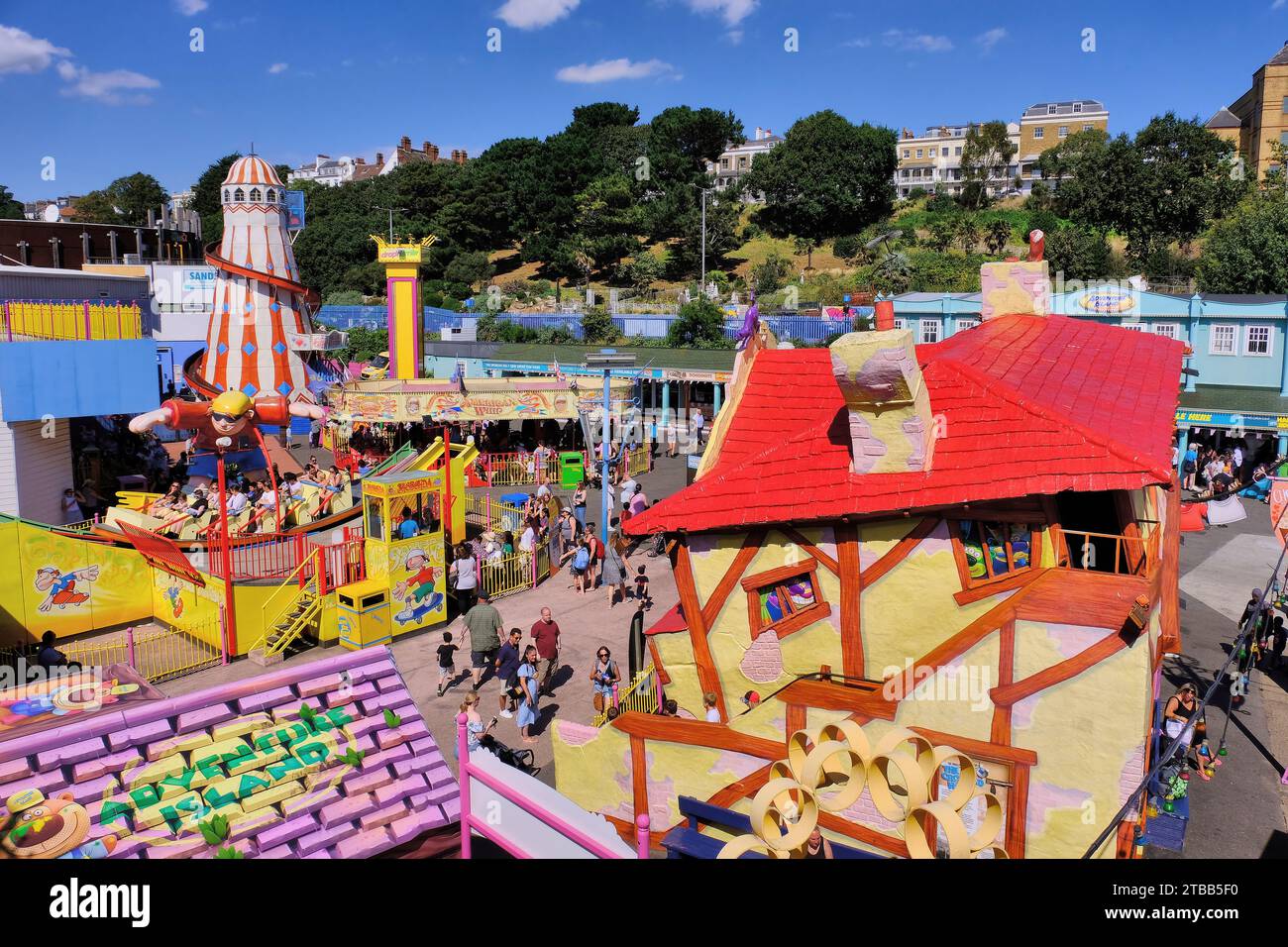 Southend-on-Sea: Colourful Adventure Island amusement theme park in Southend-on-Sea, Essex, England, UK Stock Photo