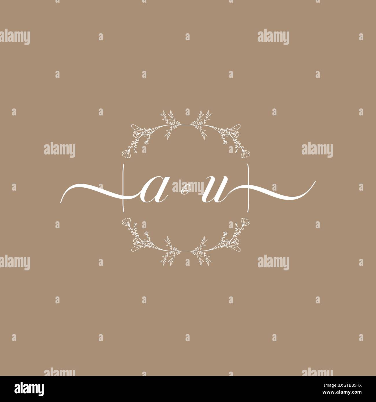 AU handwriting logo of initial signature, wedding and fashion concept design Stock Vector