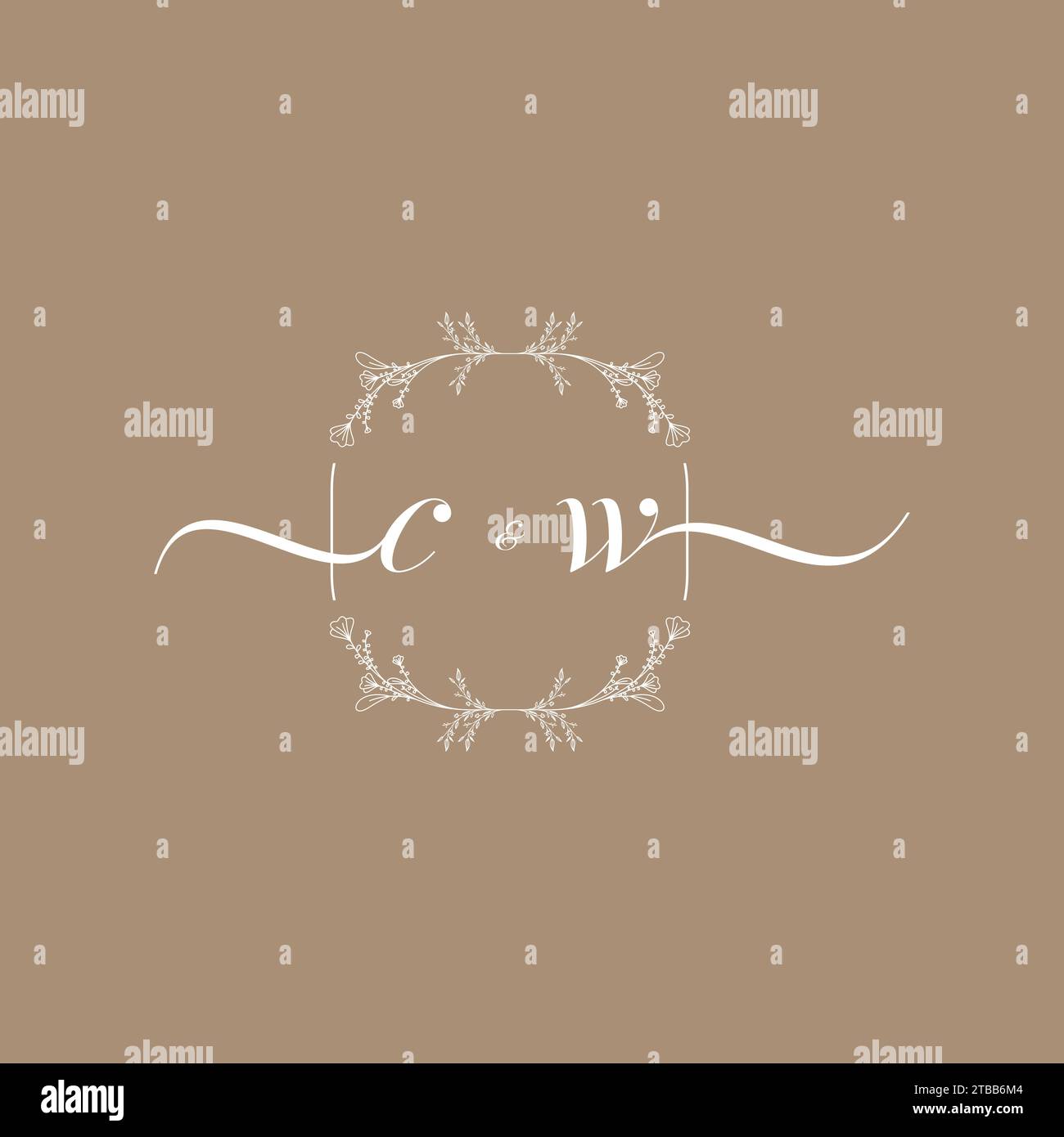 CW handwriting logo of initial signature, wedding and fashion concept design Stock Vector