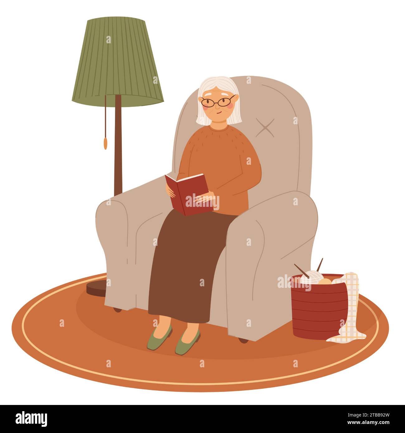 happy-senior-caucasian-woman-reading-book-on-the-chair-modern-old