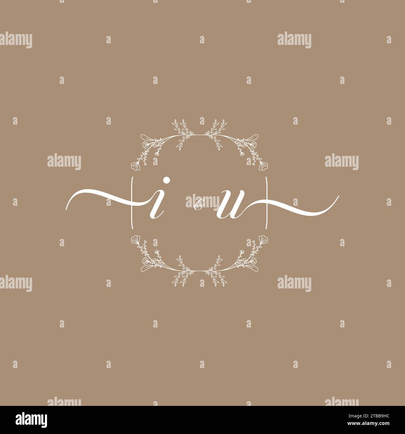 IU handwriting logo of initial signature, wedding and fashion concept design Stock Vector