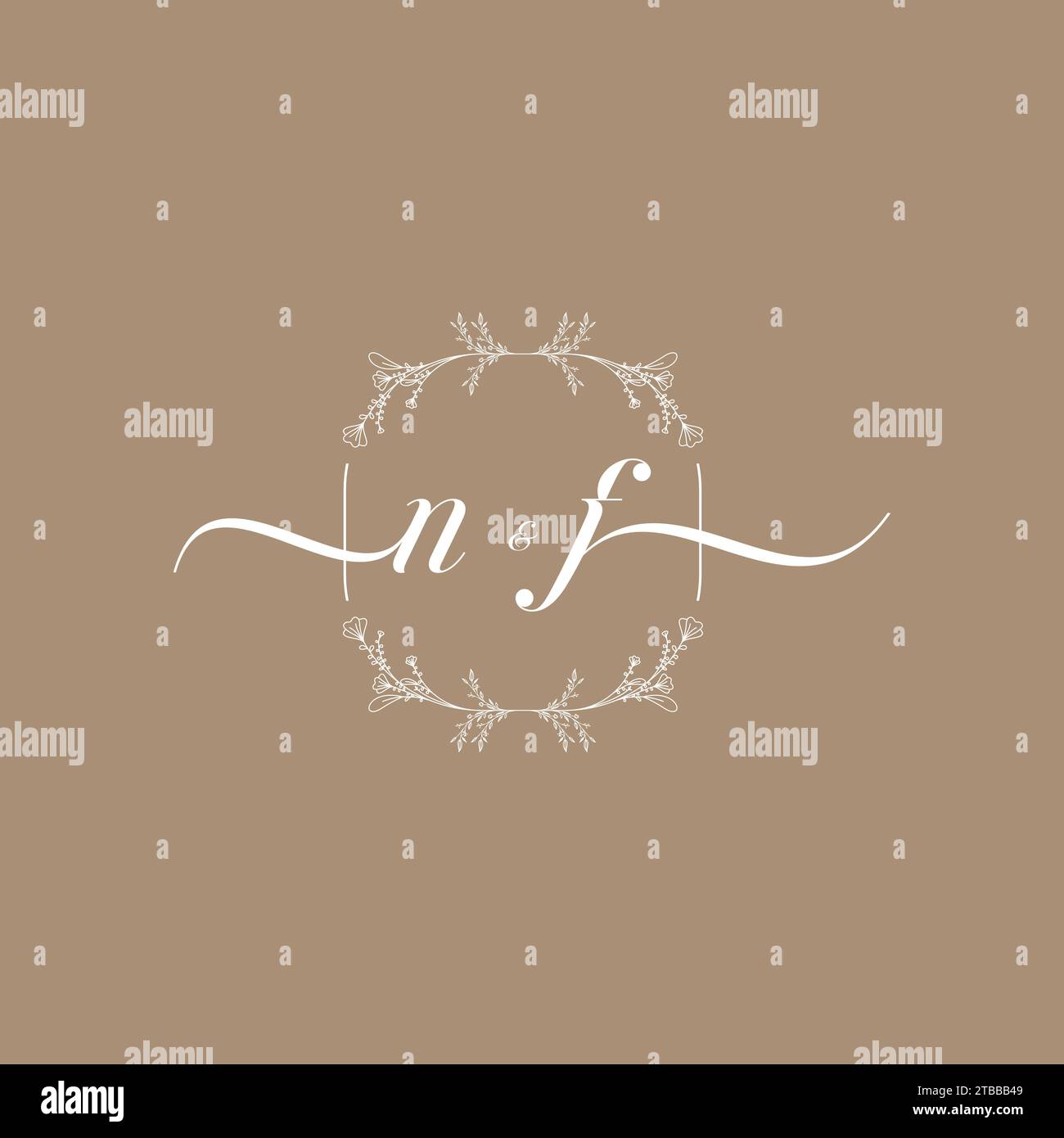 NF handwriting logo of initial signature, wedding and fashion concept design Stock Vector