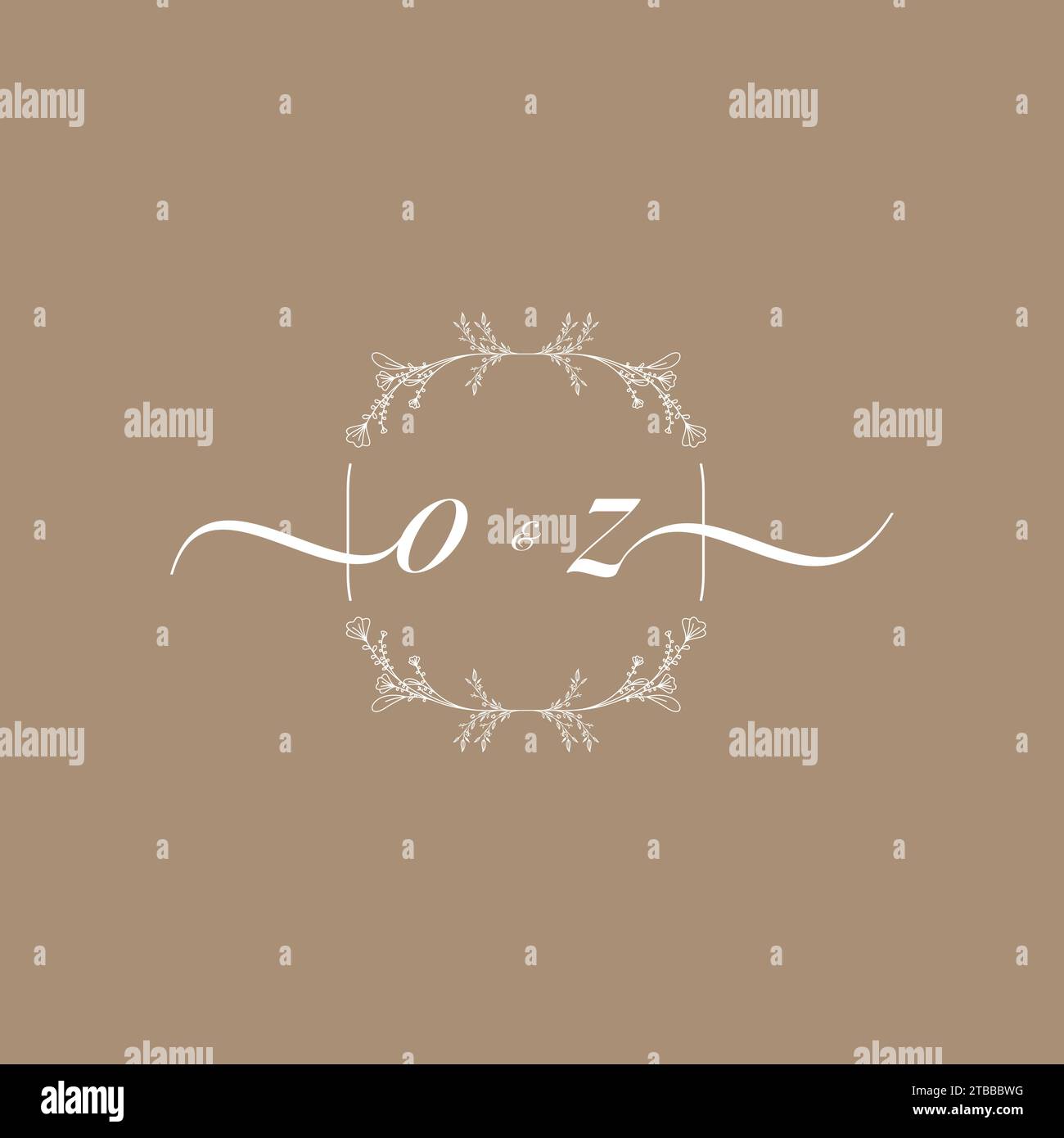 OZ handwriting logo of initial signature, wedding and fashion concept design Stock Vector
