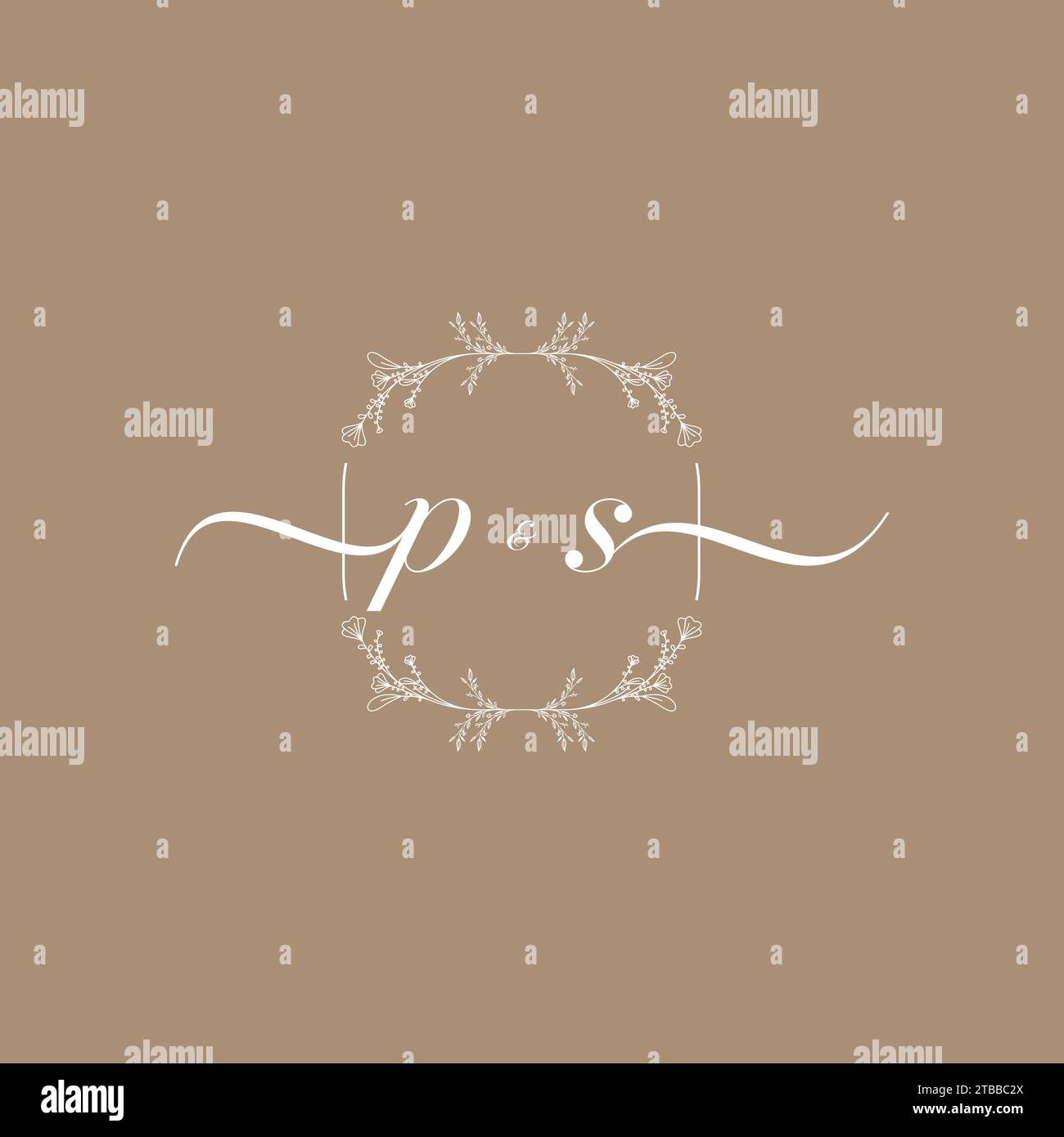 PS handwriting logo of initial signature, wedding and fashion concept design Stock Vector