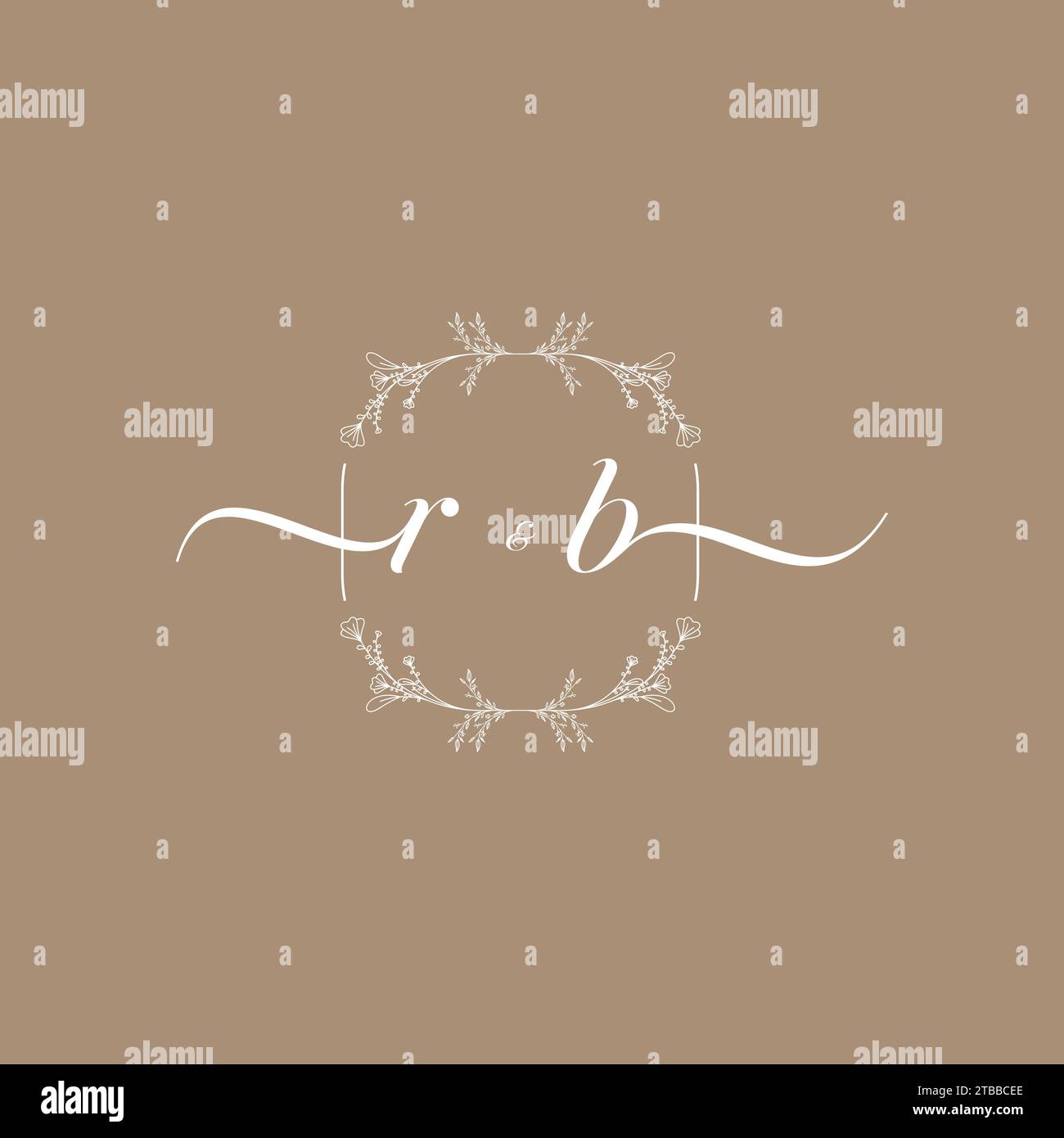 RB handwriting logo of initial signature, wedding and fashion concept ...