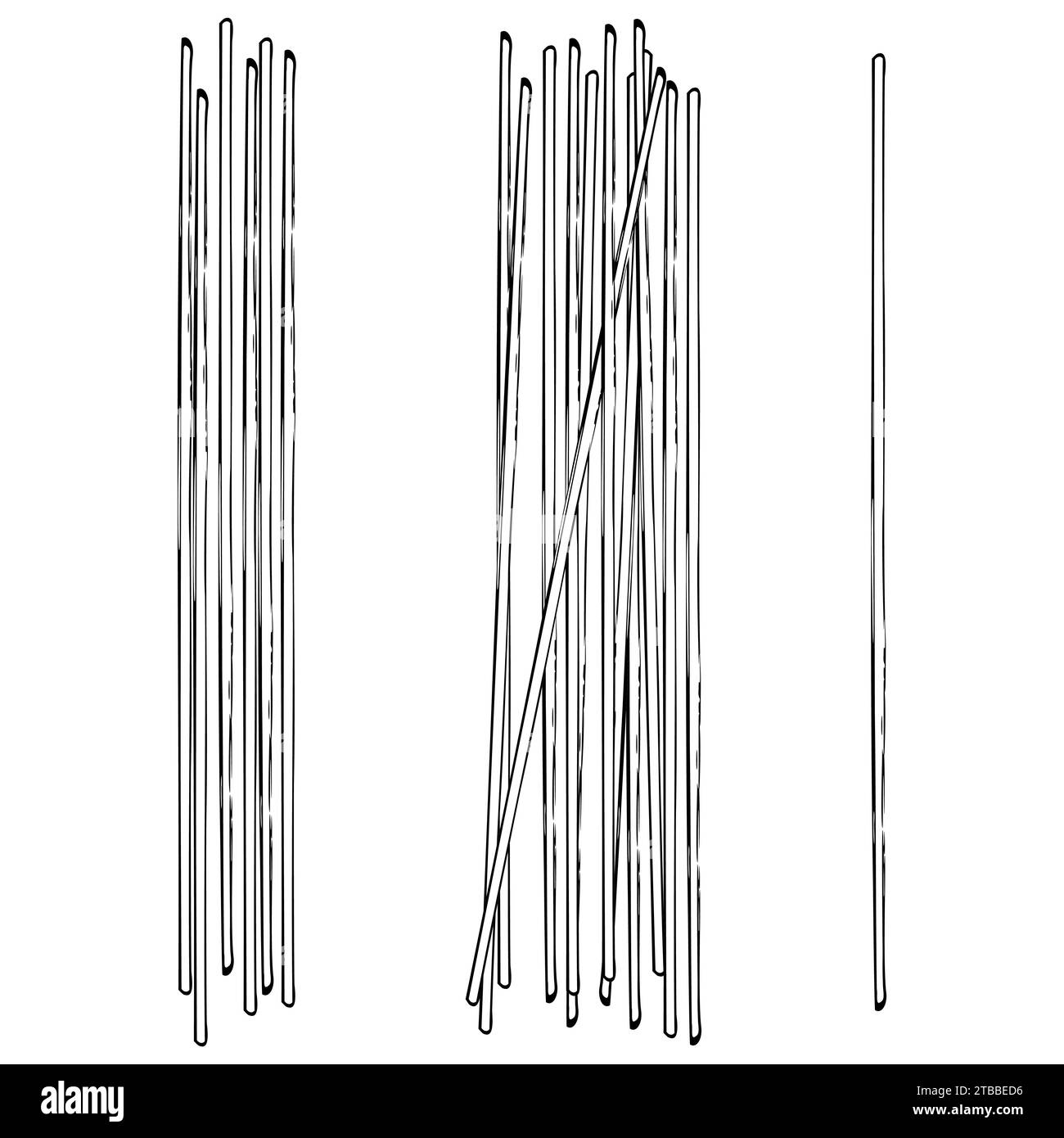 Hand drawn vector ink illustration. Long pasta Italian cuisine ...