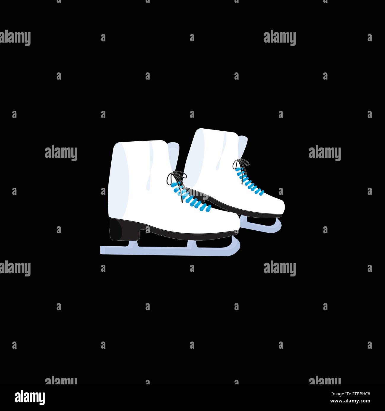Ice skates icon set. Flat set of ice skates vector icons for web design