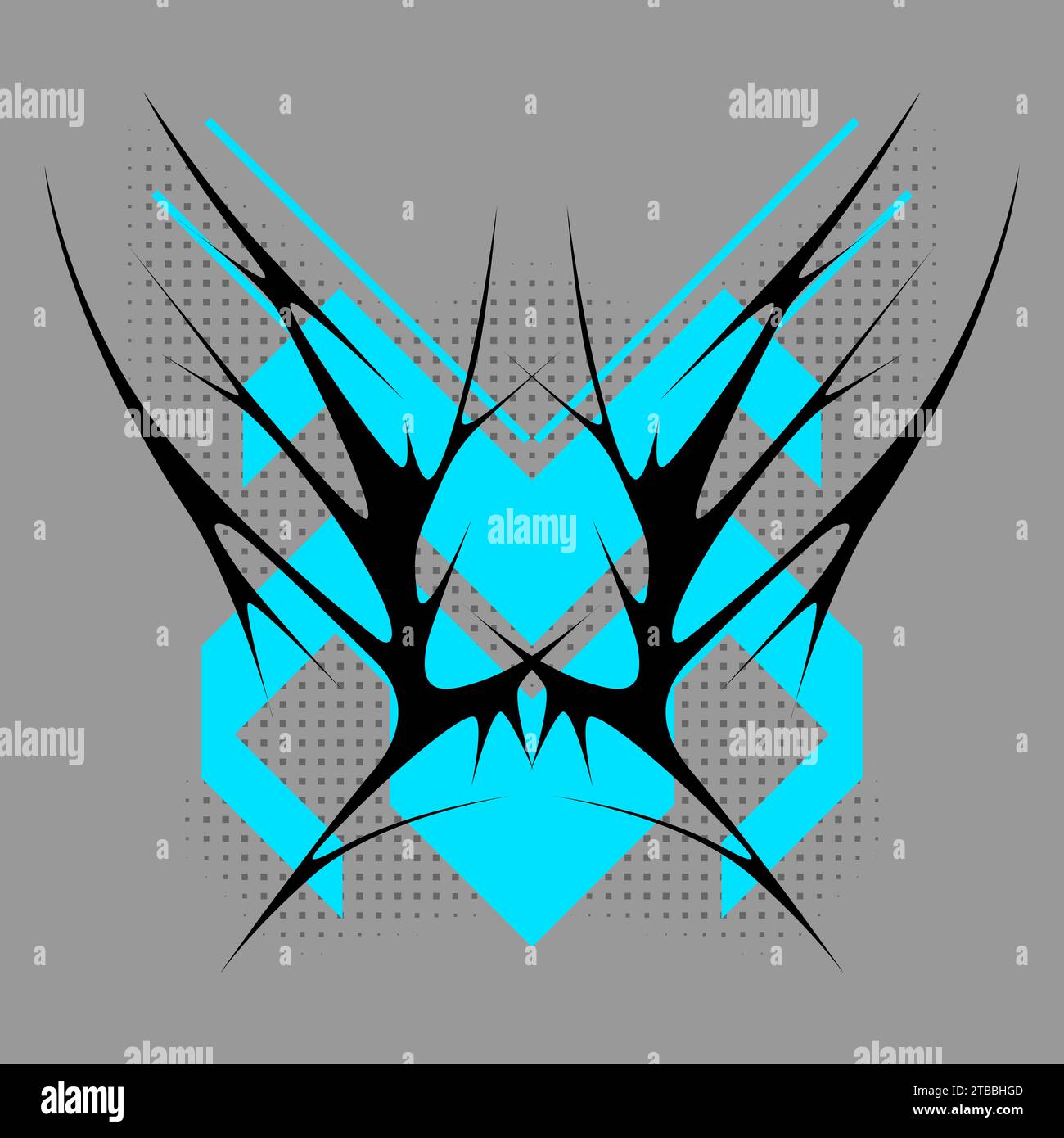 Cyber sigilism poster. Neo tribal gothic style shape Stock Vector Image ...