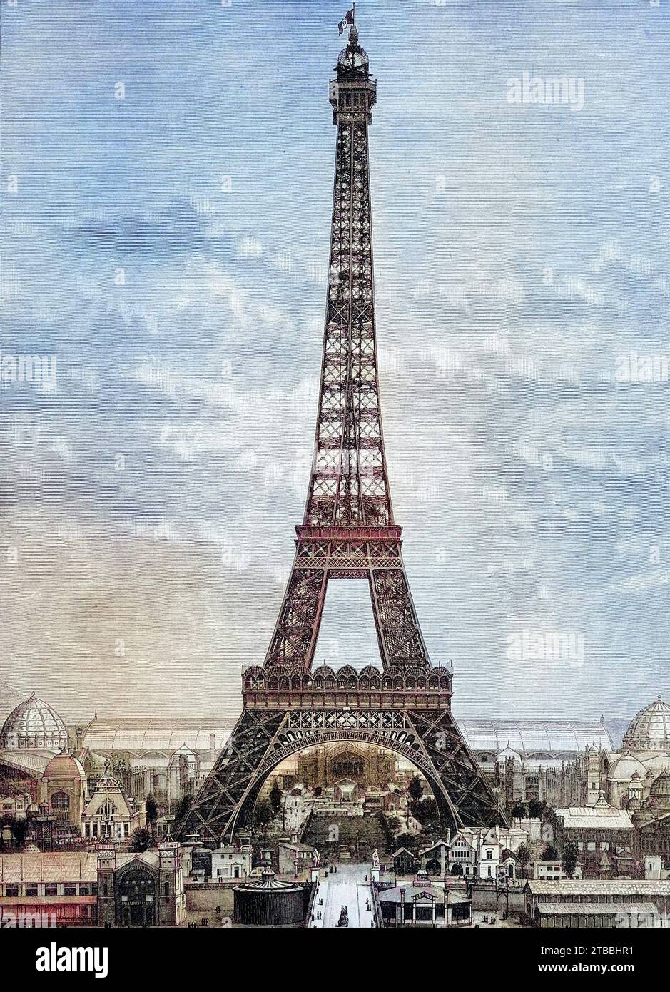 Der Eiffelturm im Jahre 1888, Paris, Frankreich, Historisch, digital restaurierte Reproduktion von einer Vorlage aus dem 19. Jahrhundert  /  The Eiffel Tower in 1888, Paris, France, Historical, digitally restored reproduction from a 19th century original Stock Photo