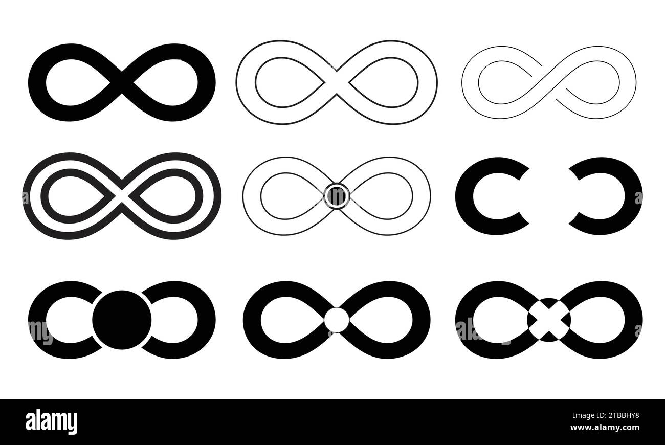Infinity Vector Symbol Shape Collection. Stock Vector
