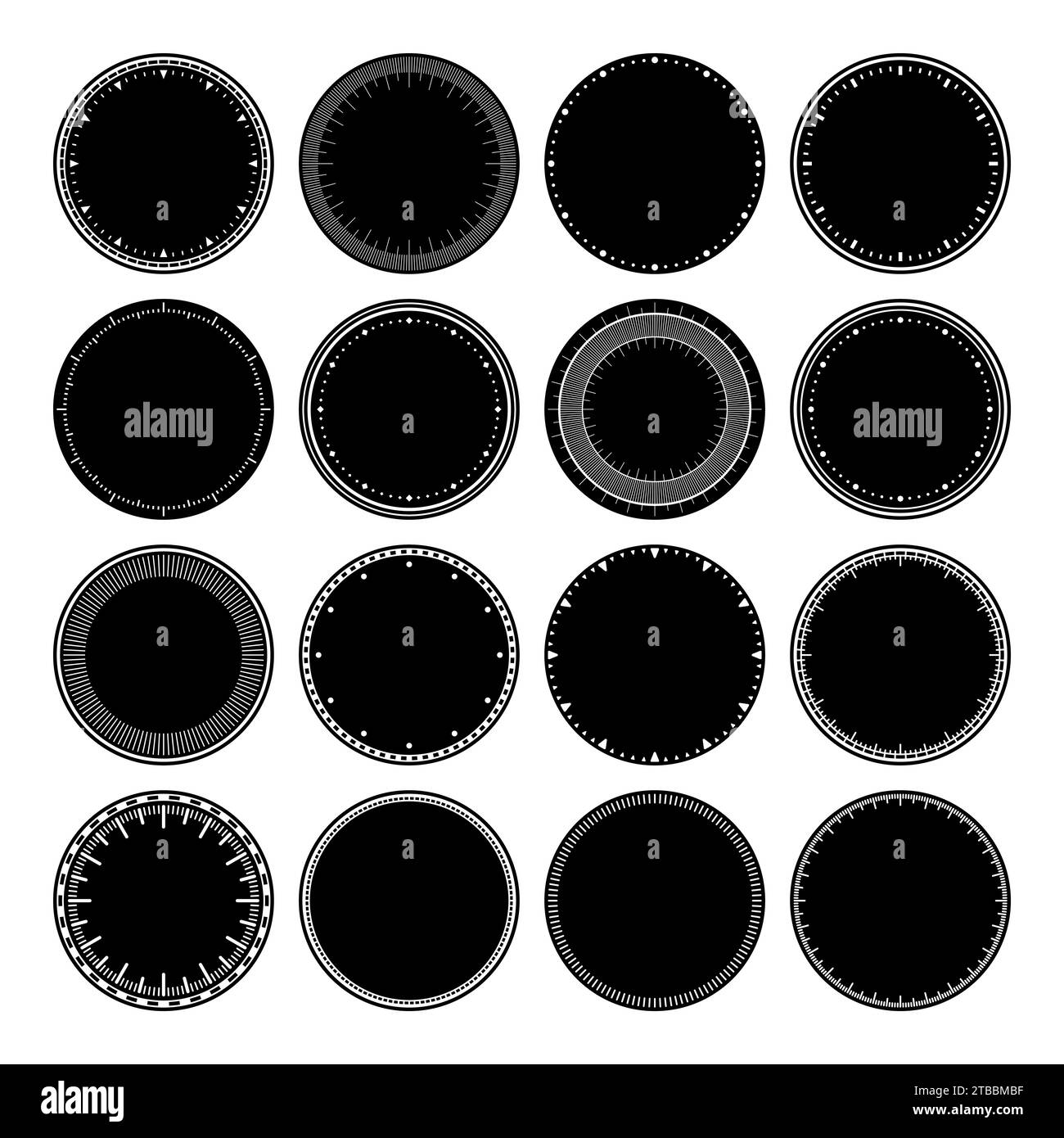 Mechanical clock faces, bezel. Watch dial with minute and hour marks