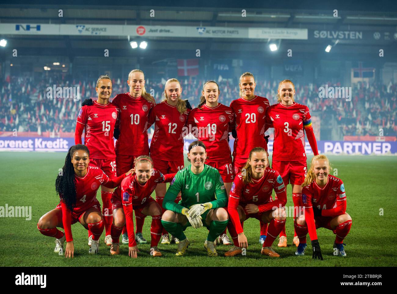 Denmark. 05th Dec, 2023. The starting11 of Denmark for the