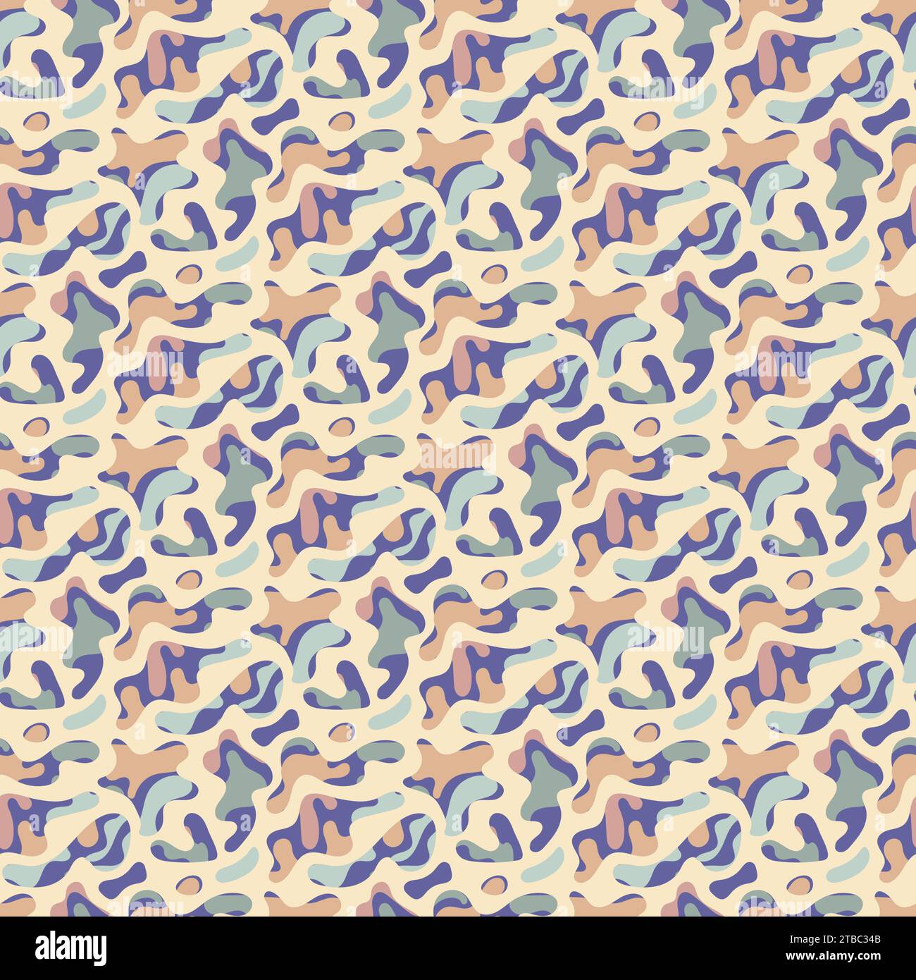 Freeform blob shapes pattern. Abstracts amoeba seamless pattern, freeform organic elements. Stock Vector