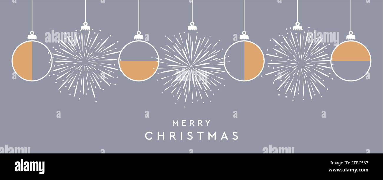merry christmas greeting card with hanging ball decoration and ...